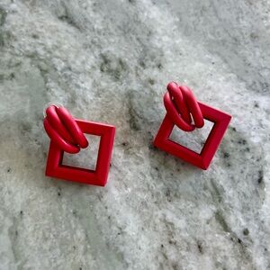 NWOT Red Statement Earrings